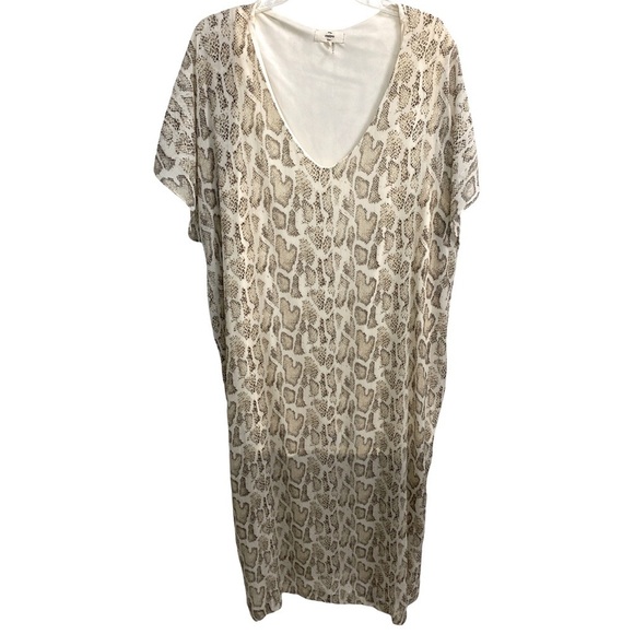Chic Soul Entro Cream Snake Print Maxi Dress V-Neck Size 2X - Picture 1 of 7